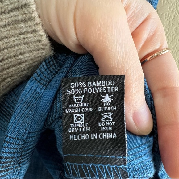 Dixxon Flannel Shirt Womens Sz M  Caicos Blue Black Plaid Short Sleeve Western - Picture 4 of 11